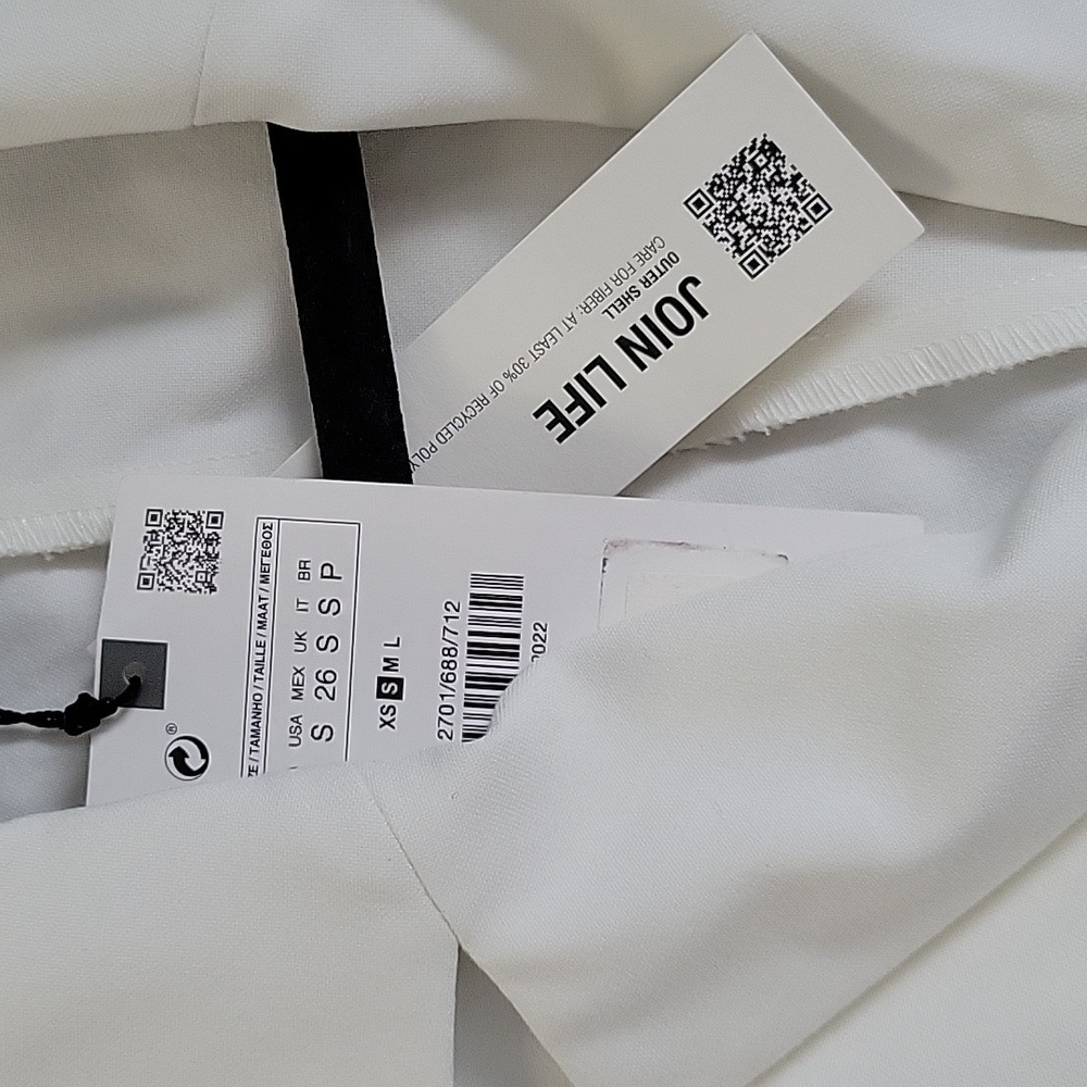 ZARA White NWT Cut Out Sides Tailored Blazer Dress Romper Micro Mini Size Small - Picture 6 of 13